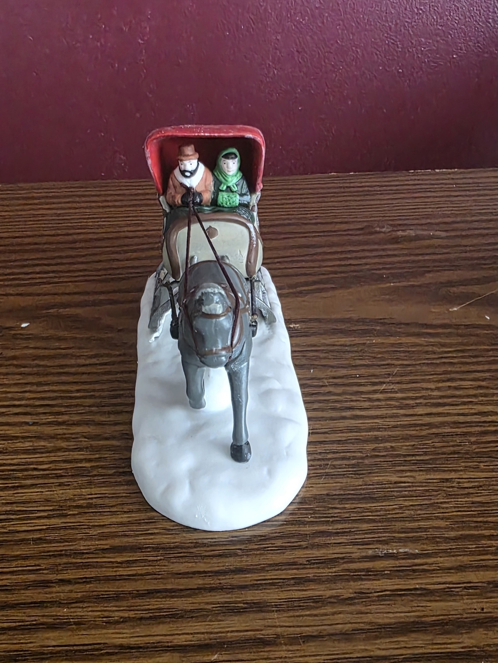 Dept 56 Heritage Village One Horse Open Sleigh Hand Painted Porcelain 1988 Box